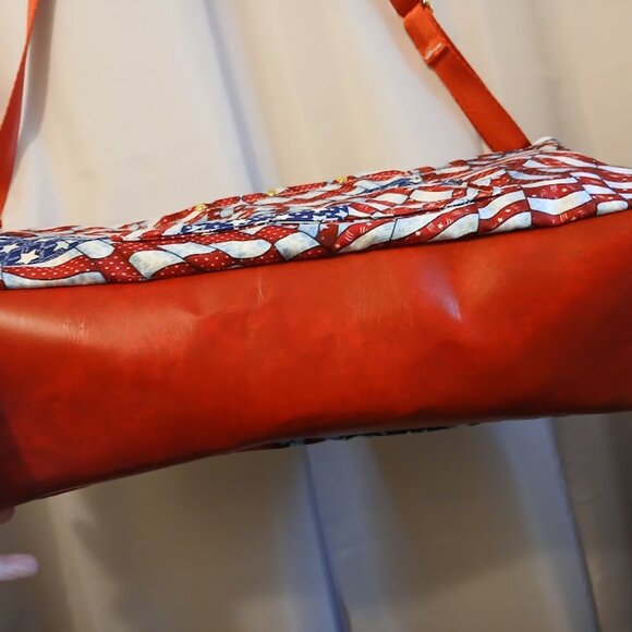 New Patriotic Stars & Stripes USA Sling Crossbody Purse Shoulder Bag Large 18x9x - Picture 8 of 14